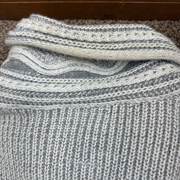 LCR Men’s Cable Knit Chunky Wool Blend Cardigan Neutral Size M - Picture 11 of 12